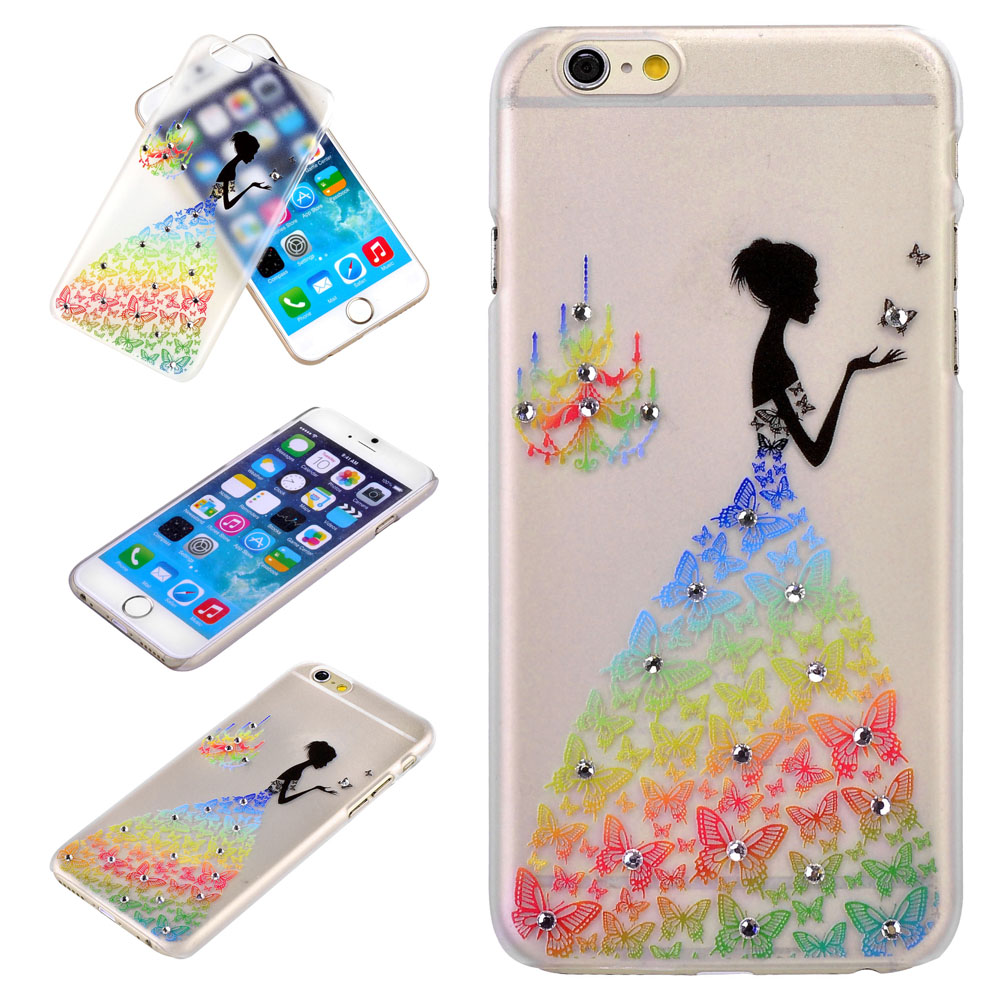 Yoption iPhone 6 4.7 Inch Case Cover-Butterfly Dress With Crystal Rhinestone Cover Case Wedding Bride Case For iPhone 6 4.7 inch(Multicolor)