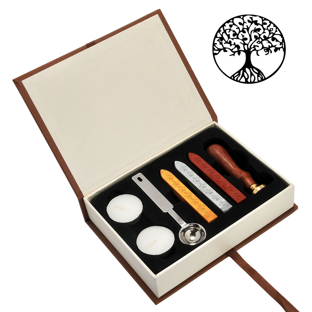 Tree of Life Wax Seal Stamp Set, Yoption Classic Vintage Seal Wax Stamp Set, Retro Seal Stamps Maker Gift Box Set (Tree of Life)